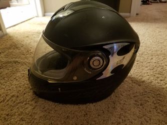 Closed faced black shark helmet DOT