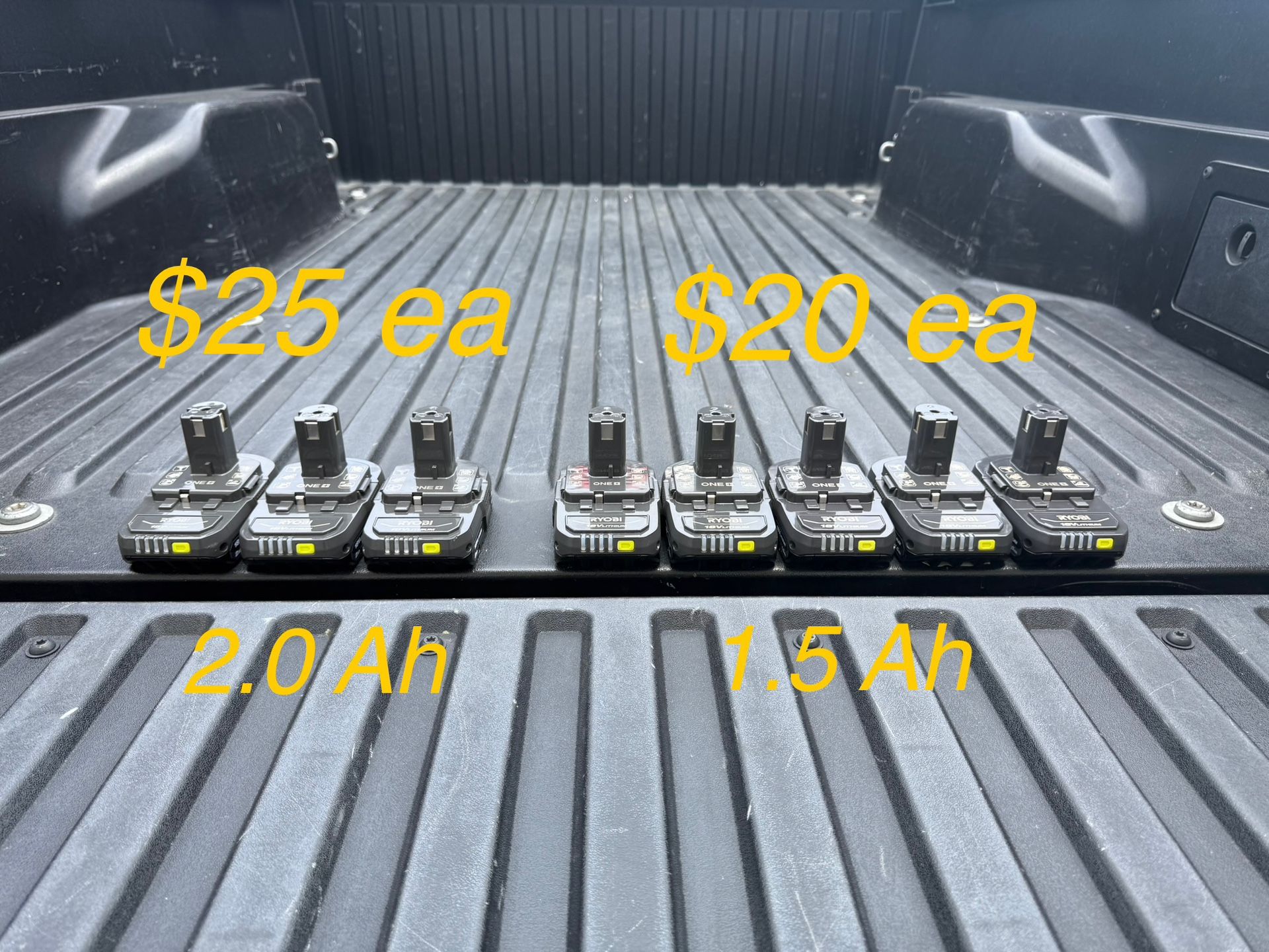 RYOBI 18V 2Ah & 1.5Ah Batteries **See Photo/Description For Pricing**