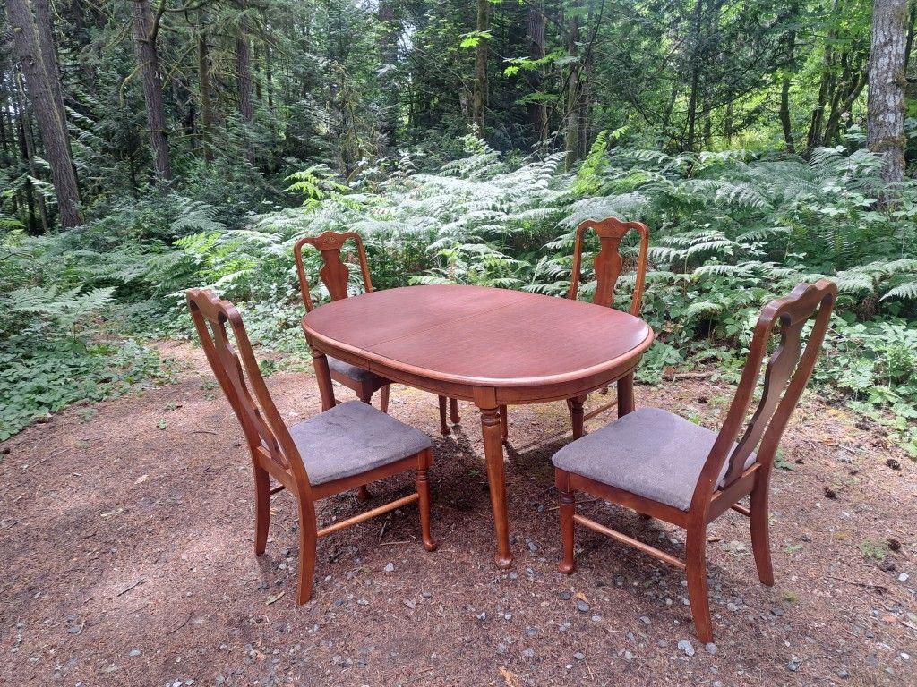 Dining Room Table With 4 Chairs And Leaf
