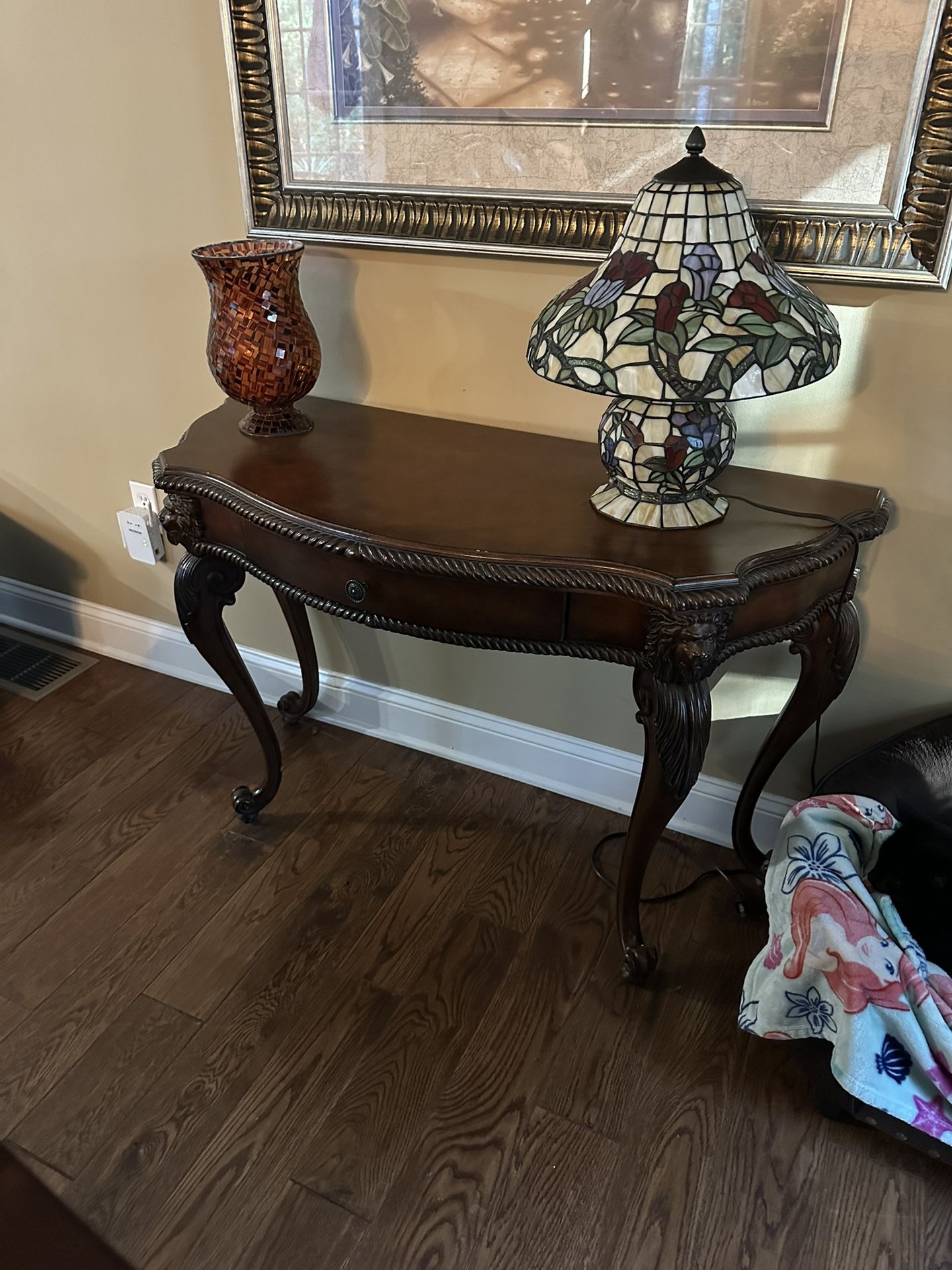 Elegant Console Table with Carved Details