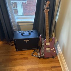 Charvel Pro-Mod DK24 HH 2PT Electric Guitar - Satin Burgundy Mist + BOSS Katana-50 MkII 50W 1x12 Guitar Combo Amplifier