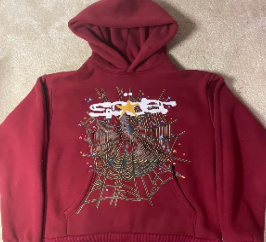 Maroon sp5der hoodie