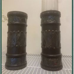 Beautiful Carved Candle Holders 