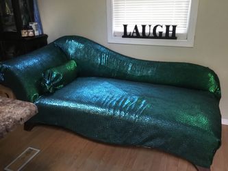 Metallic Green Scale Chaise Lounge.