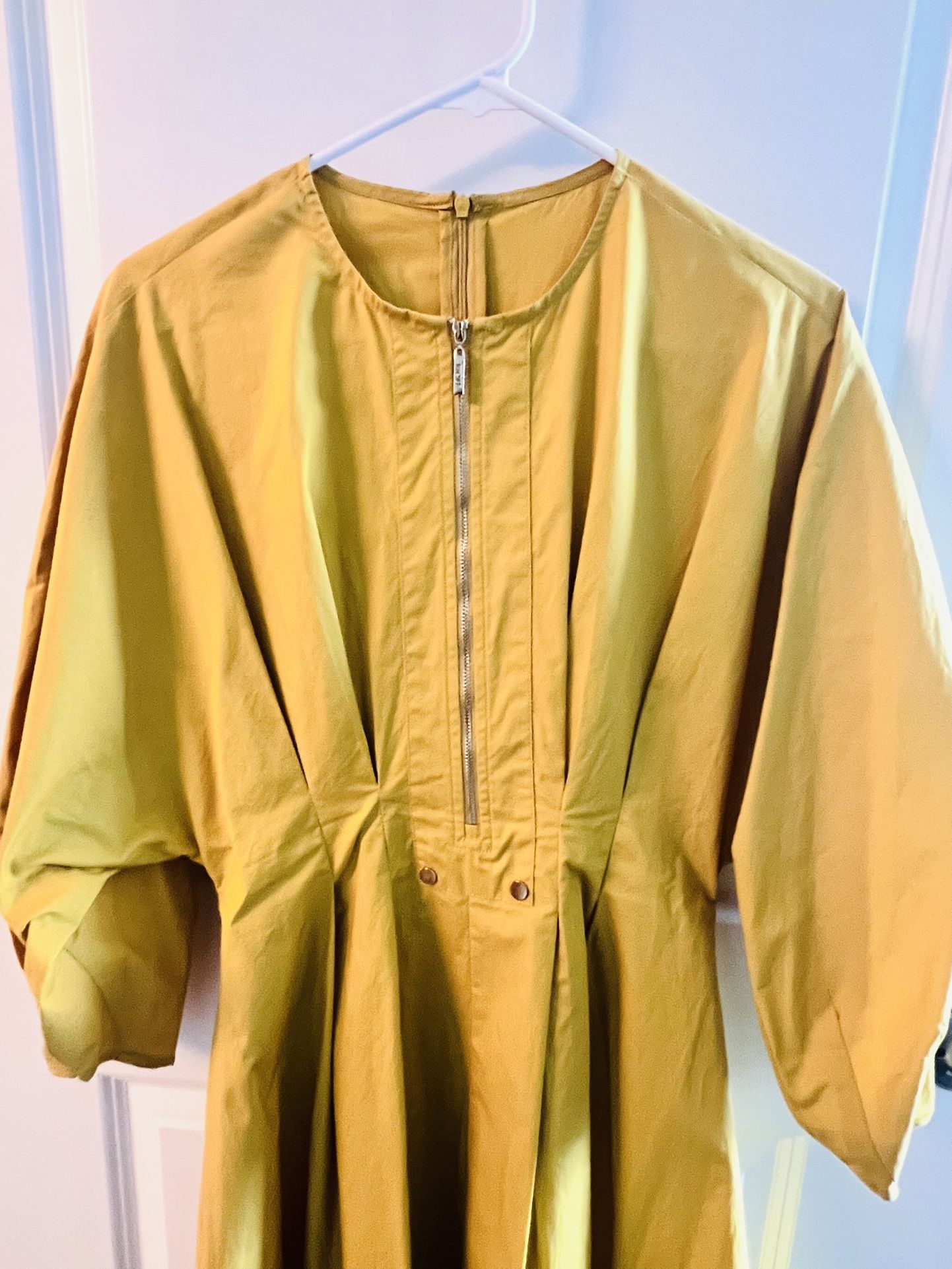 Yellow Zip Front Dress