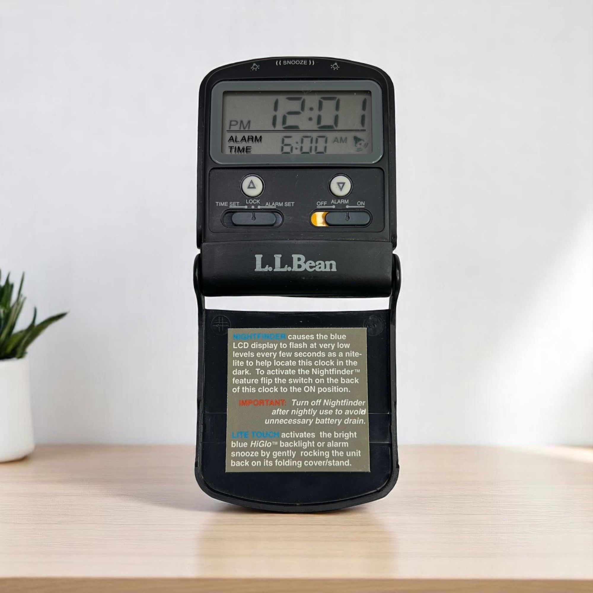 LL Bean Night Finder Travel Alarm Clock