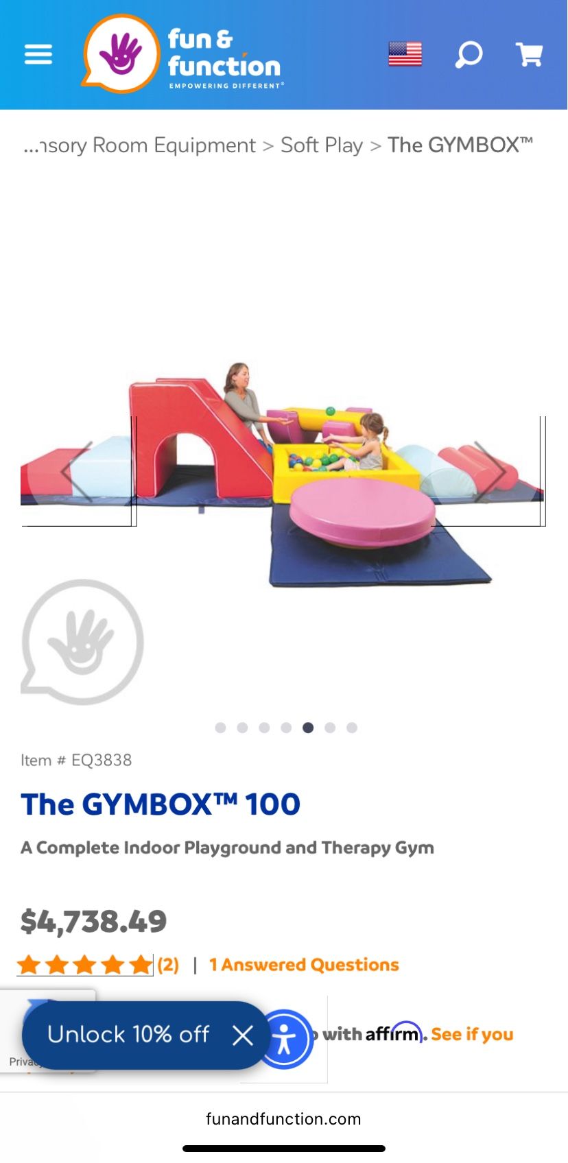 GYMBOX 100 Indoor Playground and Therapy Gym - ages 3-8 - NEW sealed in packaging, mint condition.