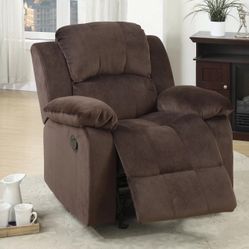 👑 Chair Manual Mechanism Reclining, Padded Suede, Brown Color, New in the Box.