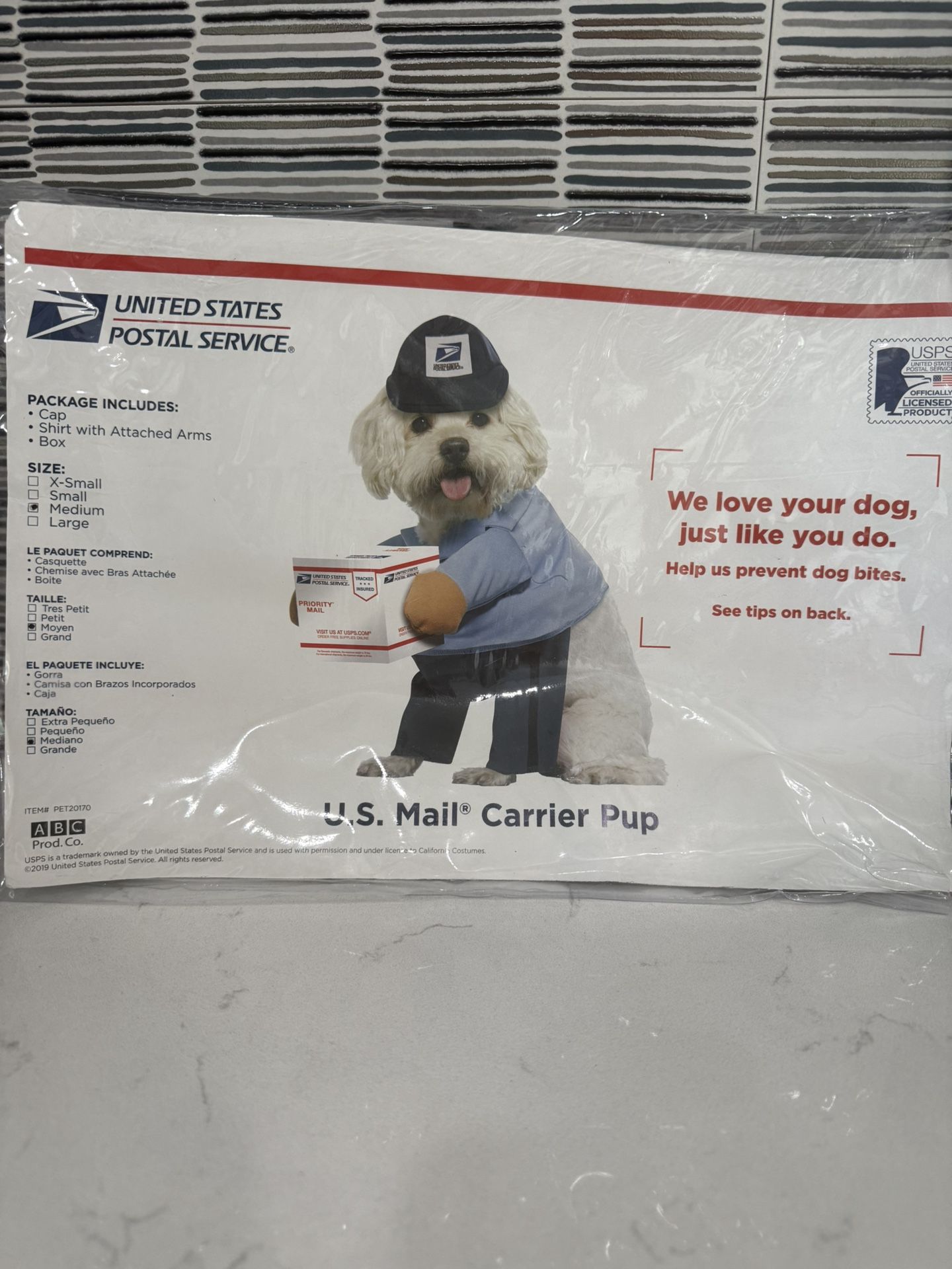 US Mail Carrier Dog Costume