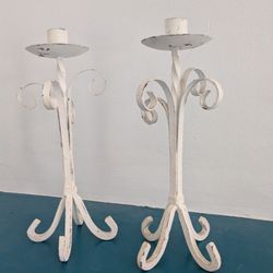 Vintage  shabby Chic Candle Holders