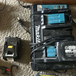 Makita power tools with turbo charger and extra batteries