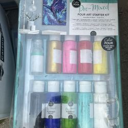 STARTER KIT -American Crafts- COLOR POUR - PRE-MIXED POUR ART STARTER KIT 348493