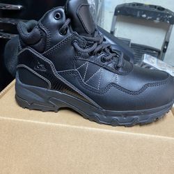 ACE Work Boots by SFC Piston Low and Mid, Men's, Women's, Unisex Soft Toe Slip Resistant Work Boots, Water Resistant, Black size 6.5 men’s/8 women’s 