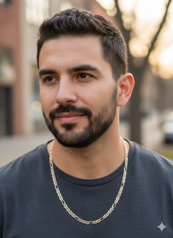 14k gold 24" tri color figarucci link chain