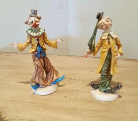 clown figurine set of 2. made in italy