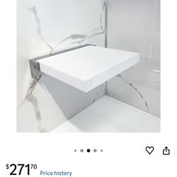 Samuel Mueller Penelope Padded Flip-Up Shower Seat White 15x13.5