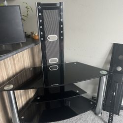 Glass And Steel TV Mounting System 