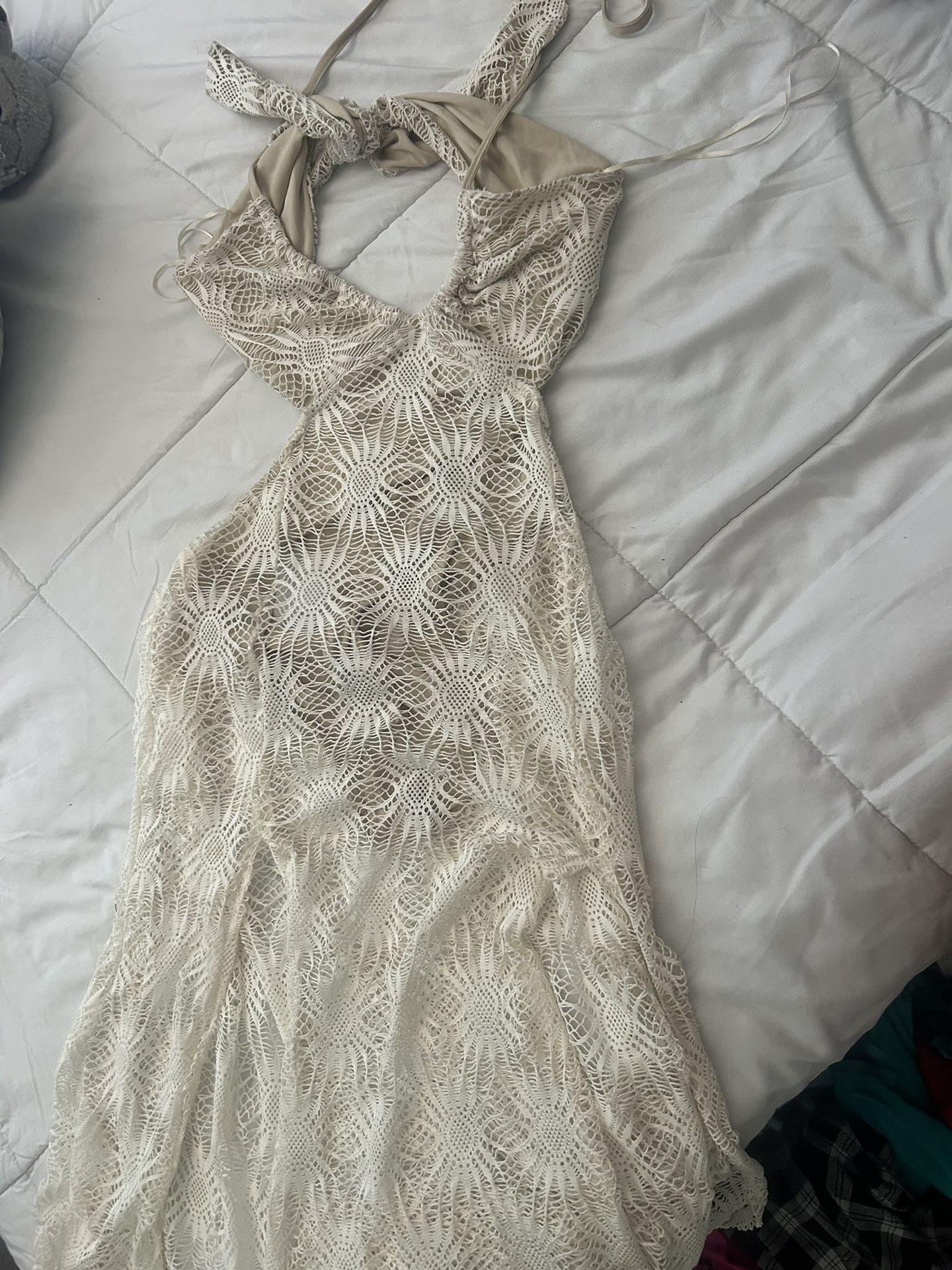 White Beige Small Body Suit Dress $9/Serious Buyers Only