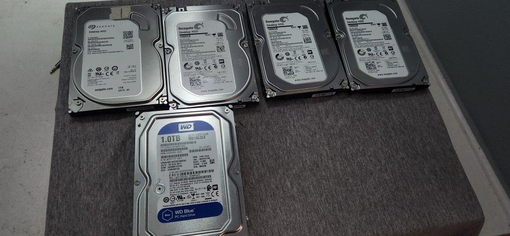 Five 1TB HDD Hard Drives (3.5 Inch) $30
