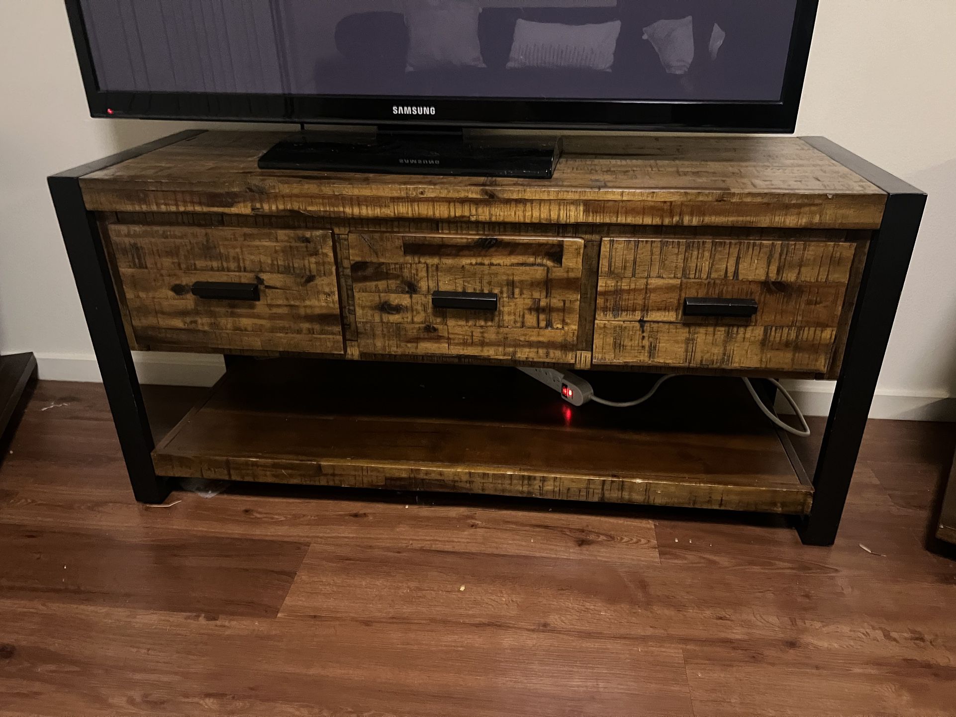 3 Drawer Rustic TV Stand 