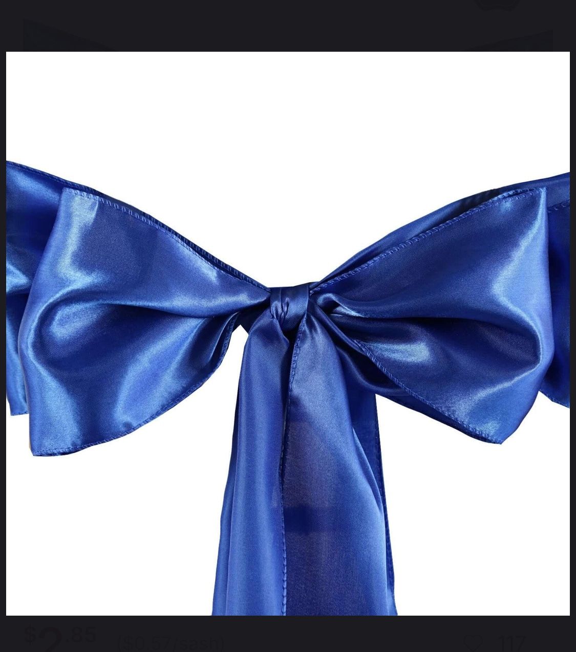 Royal Blue Satin Chair Sash