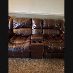 Leather Living Room Set With Covers 