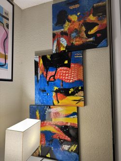 Original abstract art painting (3pcs)