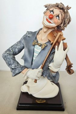 RARE G.ARMANI FIGURINE  "The Fiddler Clown" OR “CLOWN’S BUST WITH VIOLIN “#0725E