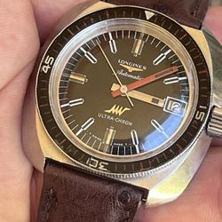 1968 Longines Ultrachron Diving Watch In Great Original Condition 36000 High Beat Movement 41mm Case All Original Great 60’s Classic Diver!