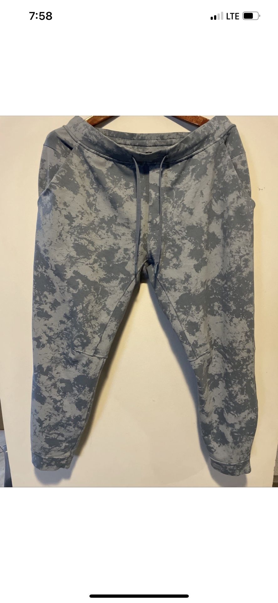 Lululemon City Sweat Joggers Mens Large Tie Dye Blue Sweatpants