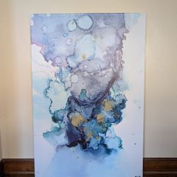 "Watercolor painting print on canvas 45"" H x 30"" W"