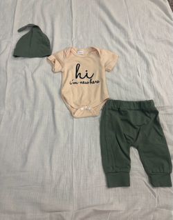 3 pc Newborn short sleeve welcome set