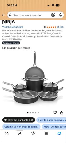 *BRAND NEW* Ninja 11 Piece Cookware Set - Pots and Pans - Dishwasher safe - Non Stick - Ceramic