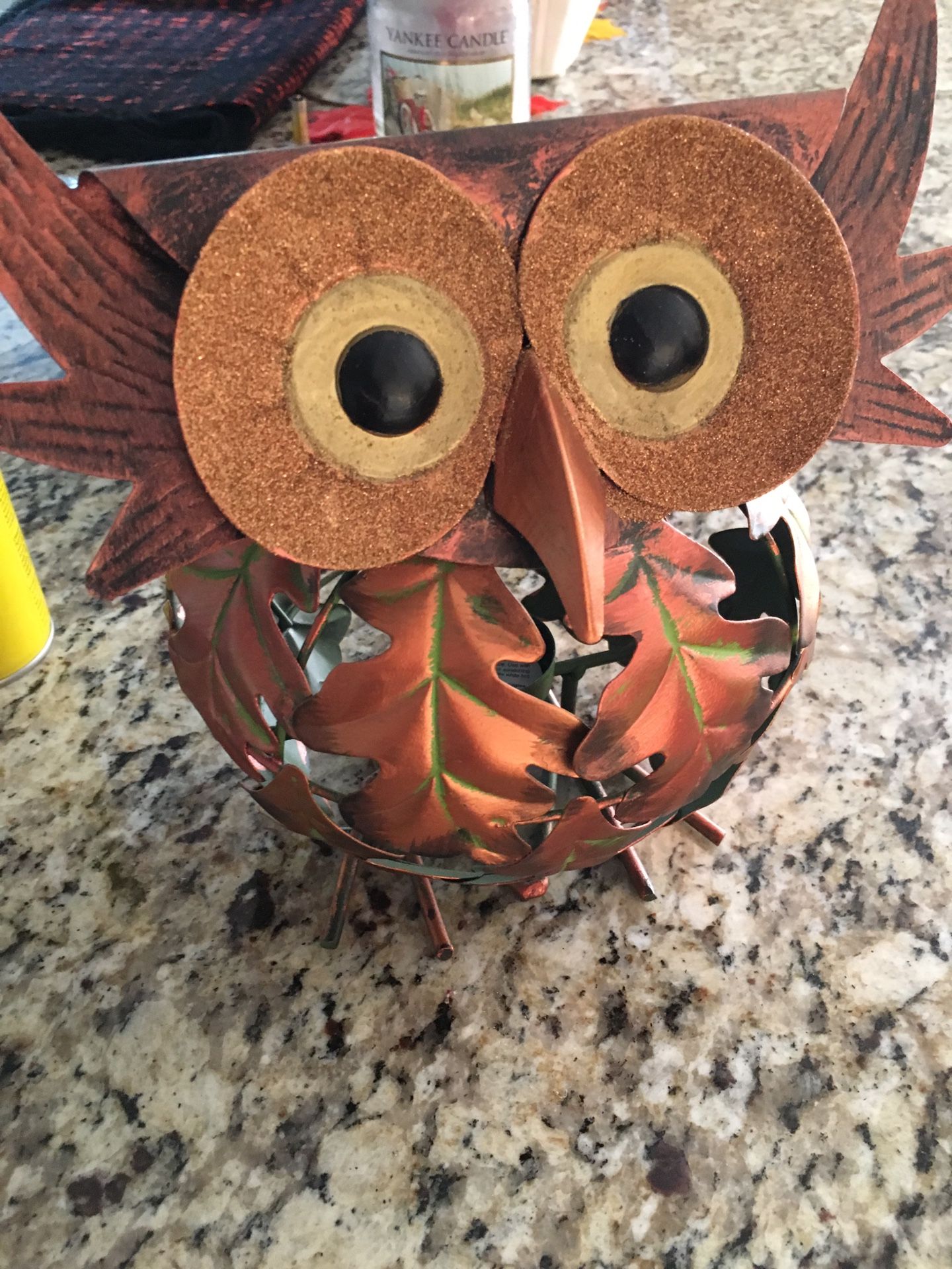 Pier 1 fall metal owl for candle