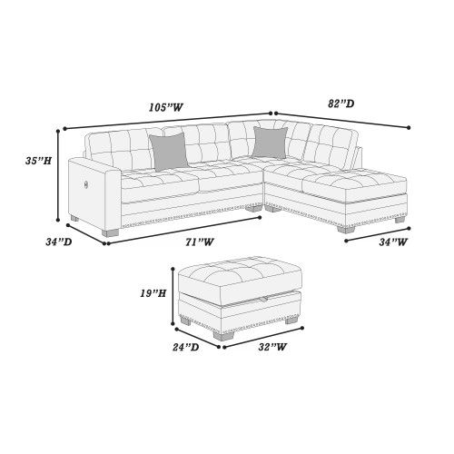 New Sectional With Reversible Chaise