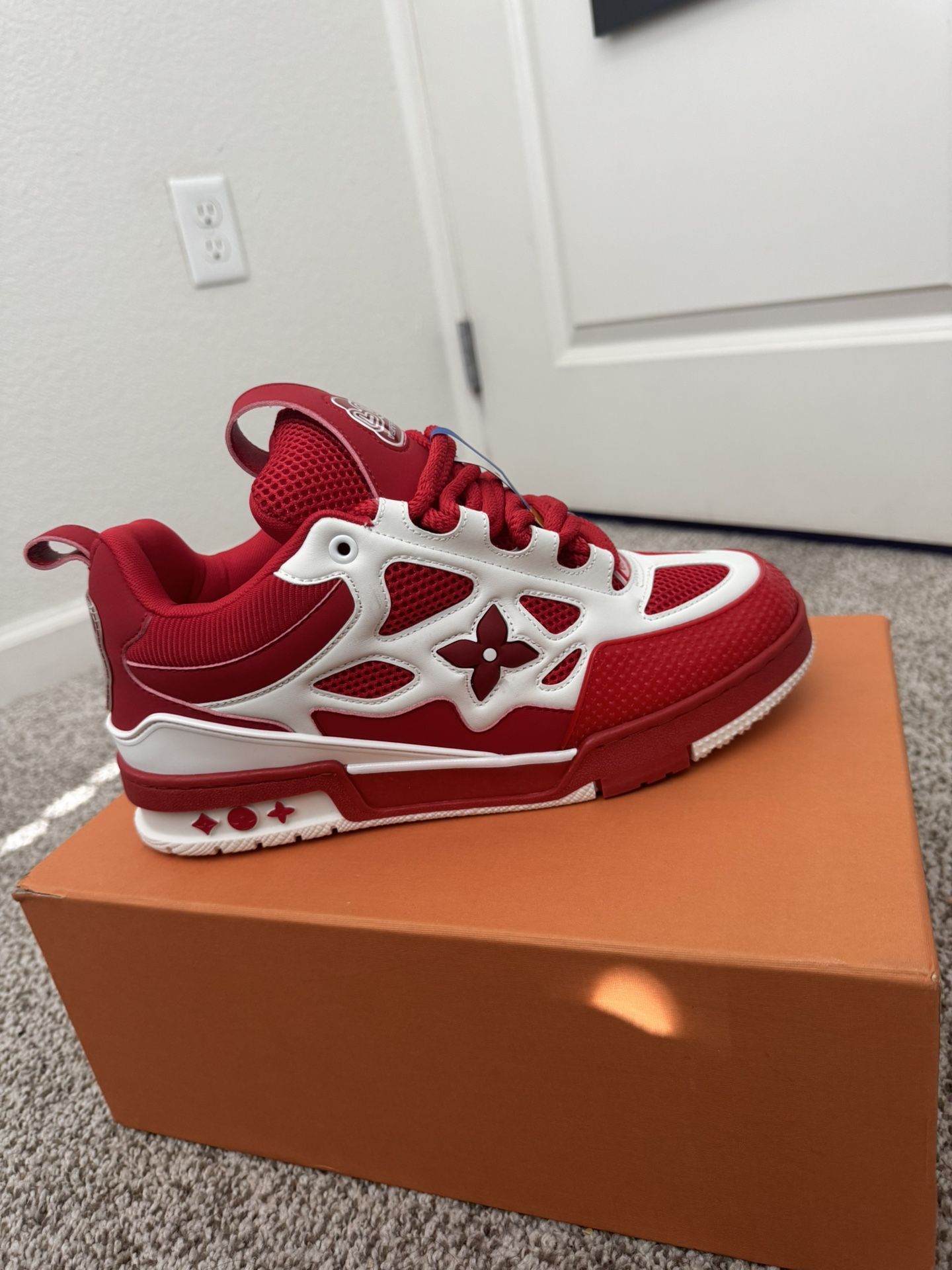 Red Louis Vuitton LV Skate Sneaker