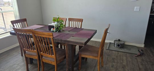 Real wood table and 6 chairs