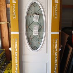 36 in. x 80 in. Oval Right-Hand Primed Smooth Impact Fiberglass Prehung