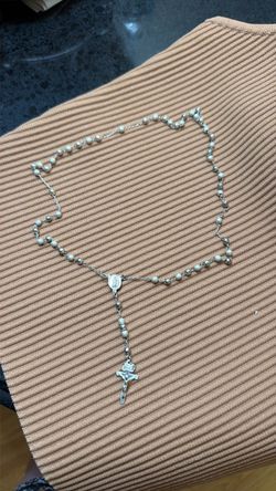 Silver 925  Rosary with Crucifix and Medal