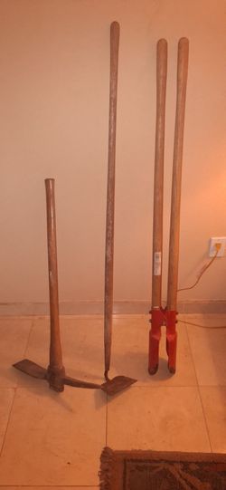 Pick Axe, Garden Hoe, Pole Digger