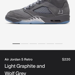 Jordan 5 Wolf Grey