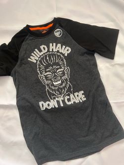 NEW boys XXL (18) t shirt WILD HAIR DON’T CARE Werewolf