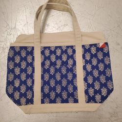 Shorebags canvas extra large  Tote Bag brand blue and off white great for the beach