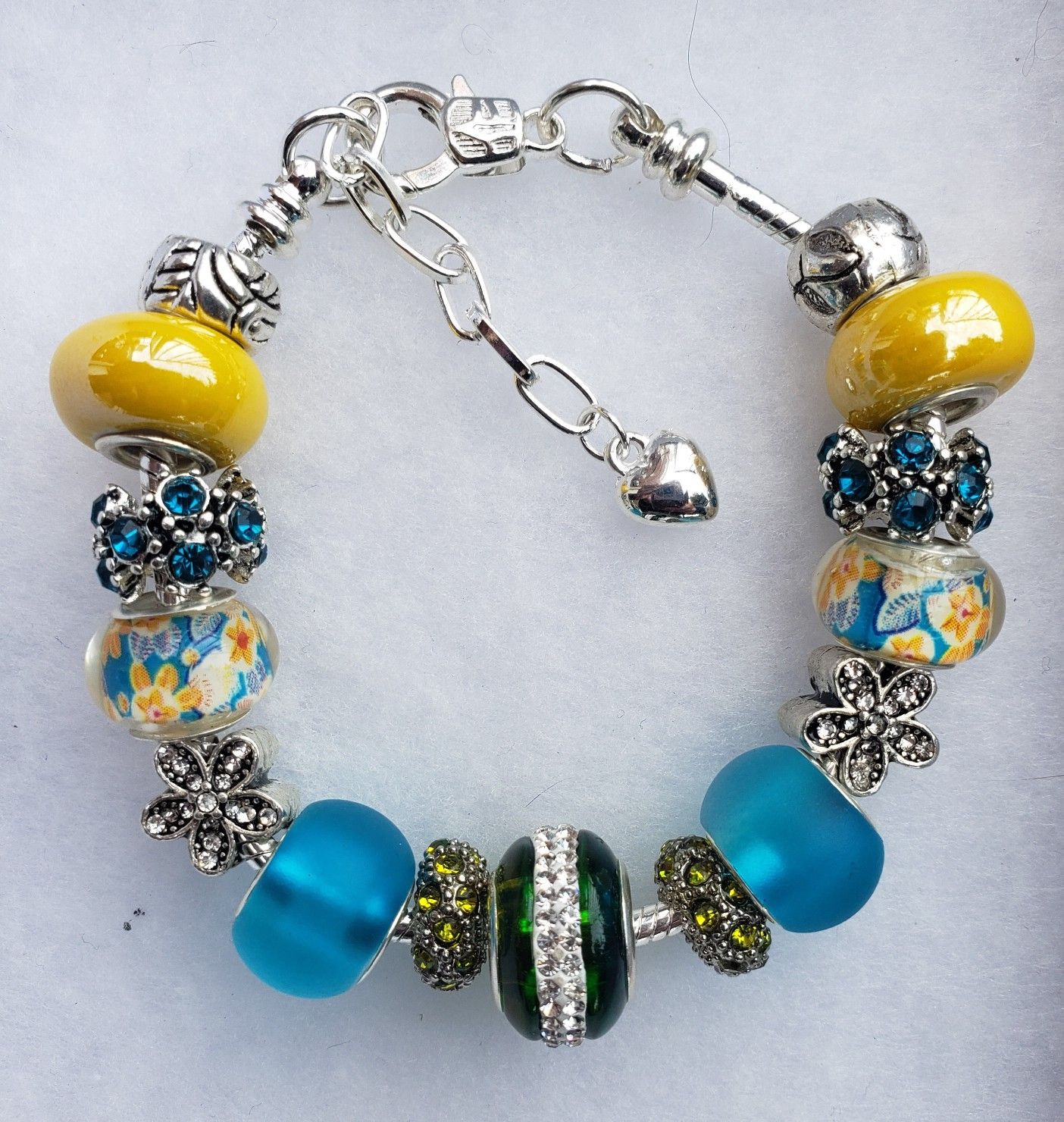 Yellow and bluecharm bracelet 1 for $15 or 2 for $25
