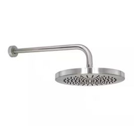 MODONA 1-Spray 10 in. Single Wall Mount Waterfall Fixed Rain Shower Head in Satin Nickel=E2-434