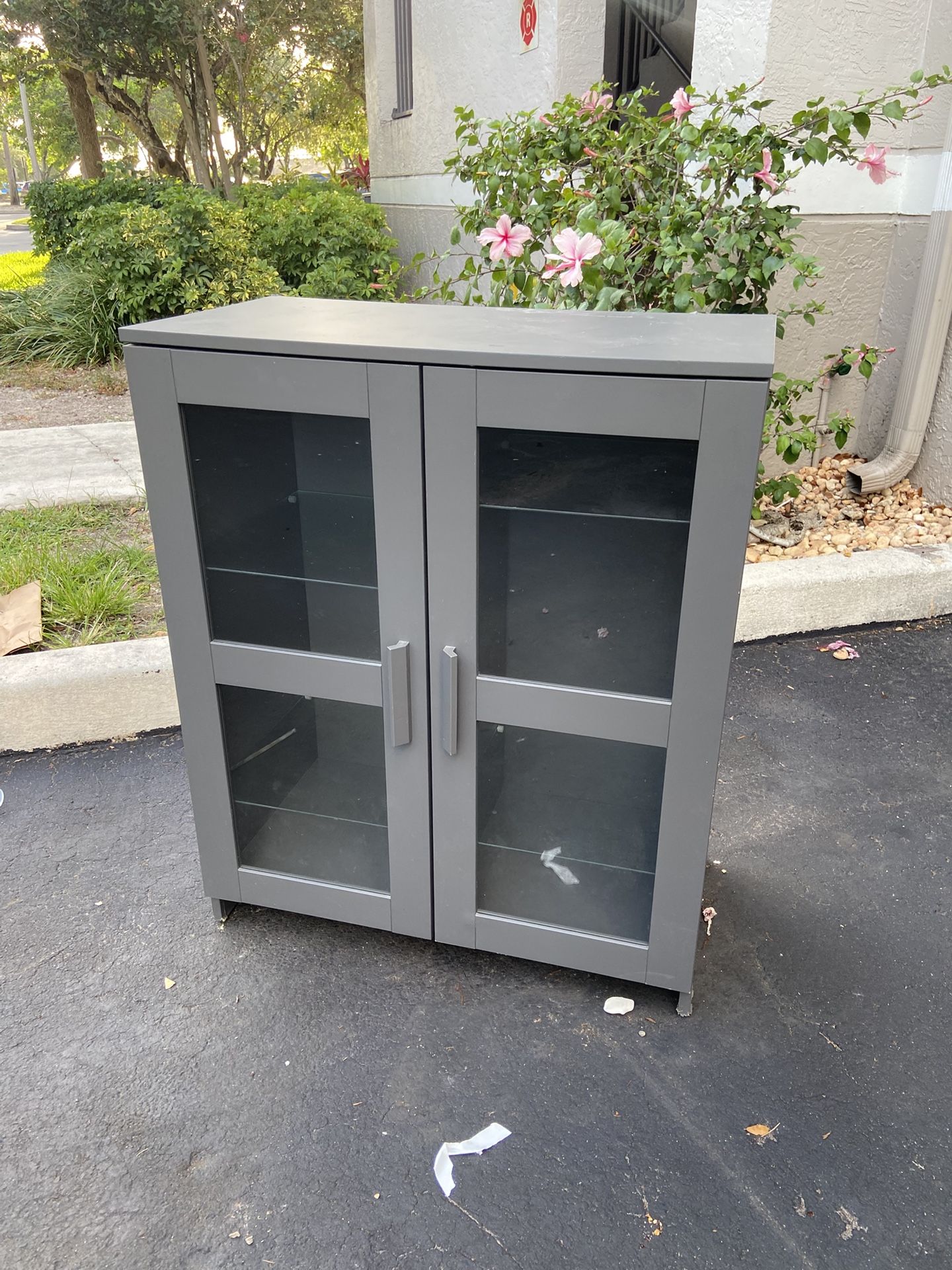 Kitchen Living Room Cabinet Storage Shelf, Grey