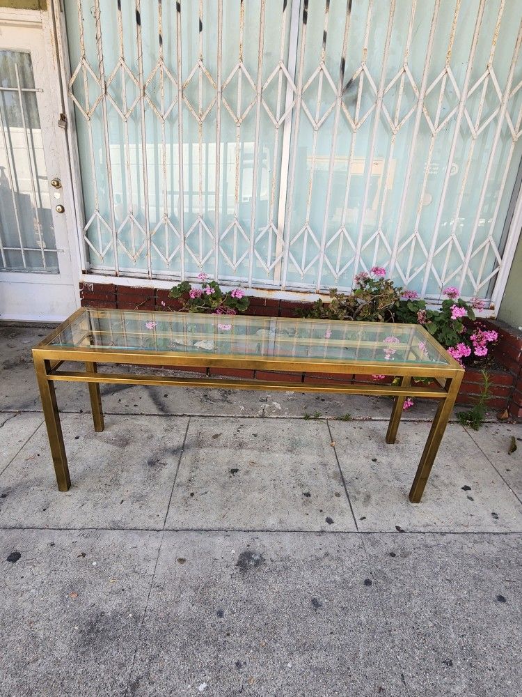 Mastercraft Brass Console Table 