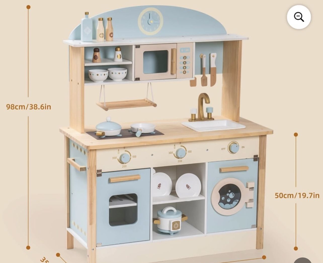 Luxury Kids Wooden Play Kitchen 