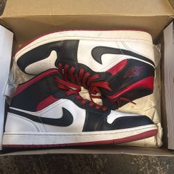 Air Jordan 1s Mid Gym Red Black Toes 