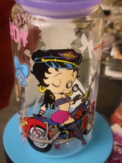 Betty Boop biker theme glass tumbler **NEW**$10 each